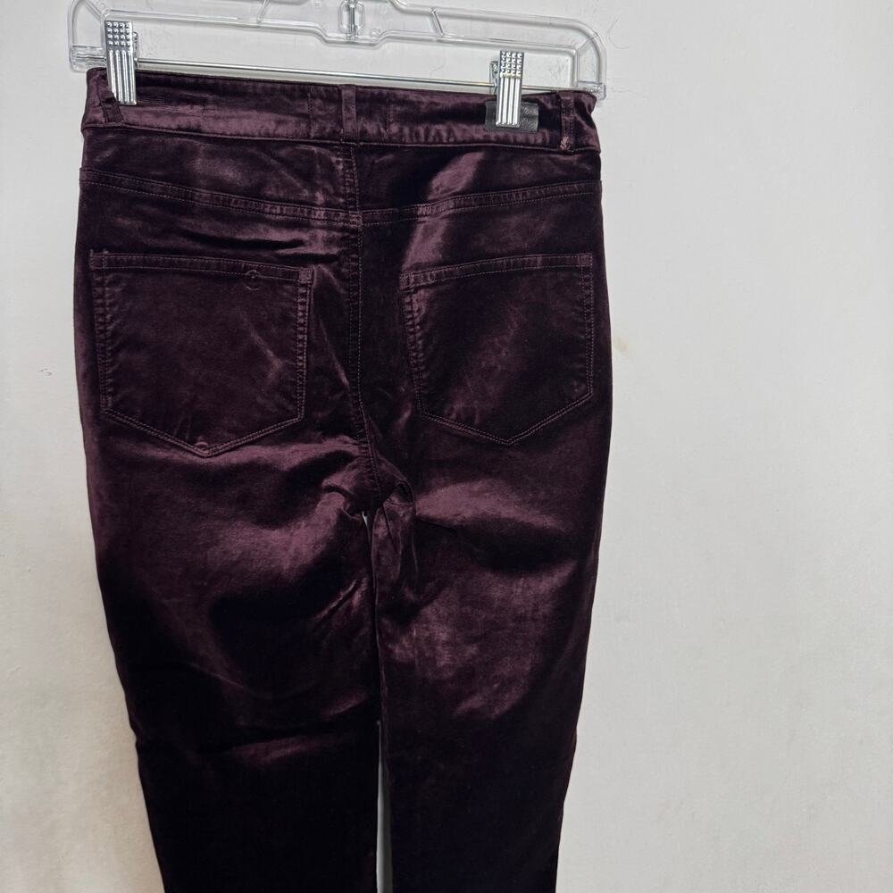 PAIGE Hoxton Ankle Velvet Pants Sz 24 Burgundy High Rise Skinny‎ NWT - Picture 12 of 14